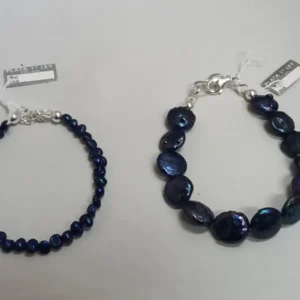 Pulsera perla cultivada azul